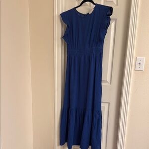 Cynthia Rowley Blue Ruffled Tiered Maxi Dress